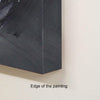 Large abstract landscape artwork with dark shades of brown and taupe colors