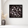 Monochrome abstract canvas art, striking black and white floral design, modern minimalist wall decor.