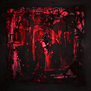 Misty Mountain - Vibrant Red Abstract Art