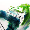 Vibrant Abstract Art | Splashes of Emerald and Sapphire | Striking Gestural Painting on Canvas