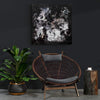 Black and White Abstract Canvas Art | Expressive Brushstrokes 40x40"