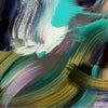 Vibrant Swirls of Color | Stunning abstract painting with flowing brushstrokes in shades of green, blue, and purple, creating a mesmerizing visual experience.