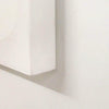 Elegant extra large white canvas painting with abstract snowflake pattern, suitable for modern home or office decor.