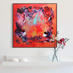 Vibrant abstract painting - Love Is Freedom | Large colorful contemporary artwork for home or office decor