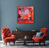Vibrant abstract canvas art | Love Is Freedom 100x100cm