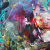 Vibrant Artistic Expression - Original Abstract Painting with Swirling Colorful Brushstrokes on Canvas