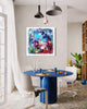 Large Abstract Painting on Wall - Vibrant Colors in Modern Dining Room