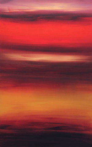 Vibrant Abstract Landscape | Fiery Sunset Horizon 30x48"