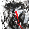 Bold black and white abstract art with striking red brushstrokes | Vibrant modern artwork with dynamic, expressive compositions