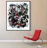 Expressive abstract art | My Ritual 44x55"
This framed abstract painting showcases a dynamic black and white composition with bold red accents, creating a visually striking and emotive work of art. The abstract design and expressive brushstrokes invite the viewer to explore the artistic expression.