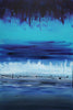 Night Illusion 80x120cm - Captivating abstract landscape with bold, vibrant hues of blue and purple, creating a dreamlike, reflective seascape.
