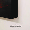 Minimalist abstract square canvas art featuring bold black and red colors