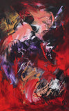 Expressive Abstract Canvas Art | Scarlet Whispers 30x48"
Vibrant, expressive abstract landscape painting with bold strokes of red, purple, and yellow.
