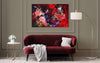 Vibrant Abstract Artwork | Dramatic Crimson Canvas Art for Living Room