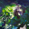 Vibrant Abstract Artwork | Green and Purple Swirls