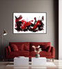 Vibrant Abstract Landscape | Bold Red and Black Expressionist Painting