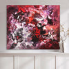 Vibrant abstract canvas art depicting a lush, colorful meadow under the moonlight
