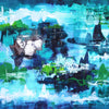 Teal Abstract Art | Underwater Kingdom I 36x72"
Vibrant abstract landscape with various shades of blue, green, and black. Organic shapes and textures create a serene, underwater-inspired composition.