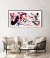 Vibrant Abstract Landscape on Canvas | Snowflake Waltz 30x60"