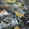 Square Abstract Painting | Golden Snowflakes 100x100cm

The image shows an abstract square painting with a striking blend of colors, including shades of gold, black, and gray. The painting has a dynamic, textured appearance with a sense of movement and energy. This large abstract artwork would make a bold, modern statement in any home or office space.