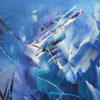 Ethereal Blue Abstract Canvas Painting | Striking Brushstrokes Evoke Movement and Depth | Large Modern Art for Home or Office