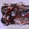 Vibrant abstract artwork with bold splashes of red, black, and earthy tones, creating a dynamic and captivating visual experience.