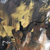 Moonlight Over Paris | Captivating abstract landscape with earthy color tones, dynamic brushstrokes, and a sense of movement conveying a scene of a night in Paris