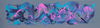 Large abstract landscape painting with swirling brushstrokes in vibrant shades of blue, pink, and purple. The painting features dynamic, energetic lines and shapes that create a sense of movement and flow across the canvas. This original artwork by Paresh Nrshinga would make a bold, eye-catching addition to any modern or contemporary interior space.