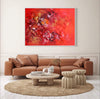 Vibrant Red Abstract Painting | Energetic Swirls of Color on Large Canvas | Modern Art Decor