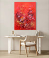 Vibrant Red Abstract Painting | Captivating Burst of Colors on Large Canvas | Modern Art Piece for Home or Office