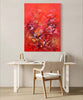 Vibrant Red Abstract Painting | Captivating Burst of Colors on Large Canvas | Modern Art Piece for Home or Office