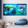 Teal Abstract Landscape | Vibrant Teal and Green Painting on Large Canvas