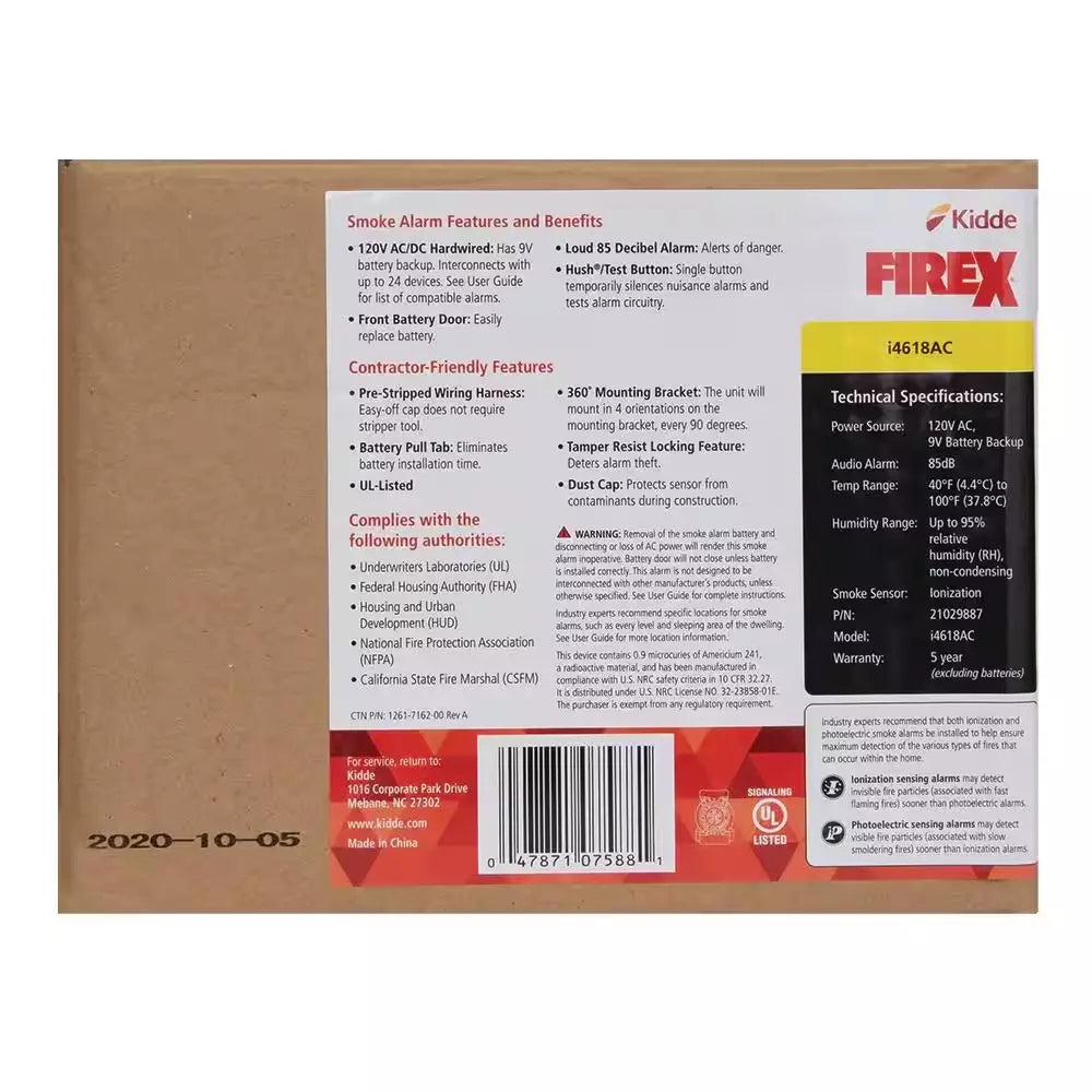 Firex 4-Pack Hardwired Smoke Detector