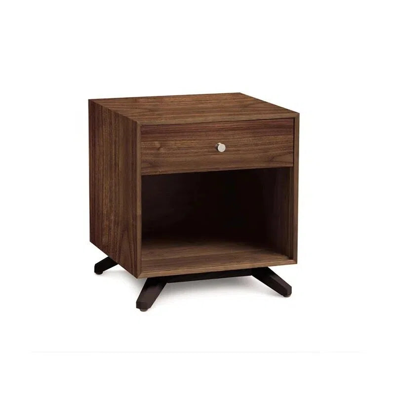 Solid Wood Nightstand With Single Drawer