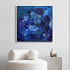 Large Vibrant Blue Abstract Canvas Art | Serene Underwater Scene | Modern Painting for Home or Office Decor