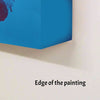 Blue abstract canvas art on white background