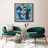 Vibrant Abstract Art | Framed Canvas Square | Sophisticated Home Decor