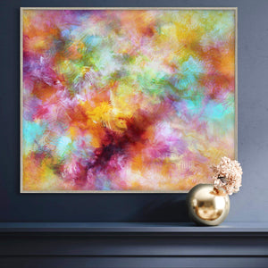 Vibrant Colorful Abstract Artwork | Chasing Rainbows 24x28"