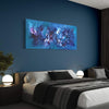 Captivating Abstract Canvas Painting | Vibrant Blue Hues Adorn Serene Bedroom Wall