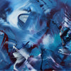 Vibrant Blue Abstract Canvas Painting | Stormy Swirls of Color
