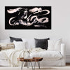 Black and White Abstract Art | Chasing Dreams I 30x60"
Dramatic monochrome abstract landscape painting on large canvas displayed in modern living room setting with neutral-toned furnishings.