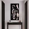 Captivating abstract art | Chasing Dreams I 30x60" canvas art piece displayed on white wall above a black console table