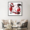 Minimalist Abstract Painting | Bold Red Brushstrokes on White