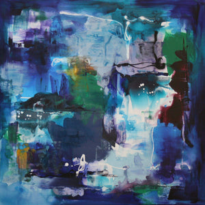 Abstract Seascape | Vibrant Oceanic Painting - 40x40" Canvas