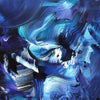 Vibrant Abstract Canvas Art | Swirling Brushstrokes of Deep Blue and Teal