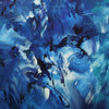 Vibrant Blue Abstract Painting | Brushstrokes of Earthy Colors