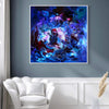 Expressive Abstract Artwork | Vibrant Swirls of Blue, Purple and Red Painting
