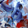 Vibrant Abstract Painting | Captivating Blue and Red Brushstrokes on Canvas