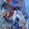 Blue Canvas Painting | Vibrant Abstract Art in Earthy Hues