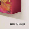 Large abstract painting with vibrant brushstrokes in warm, earthy tones